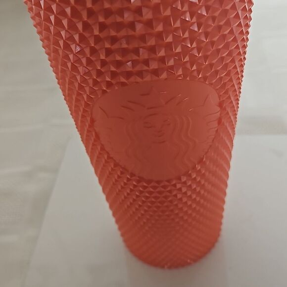 Starbucks Studded Cold Cup Venti Tumbler 24oz Orange - Picture 7 of 16